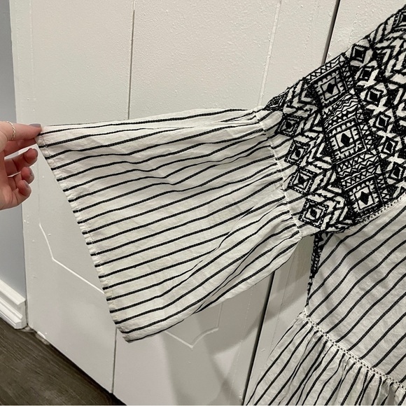 Free People Black and White Lola Embroidered Mini Dress - Picture 5 of 10